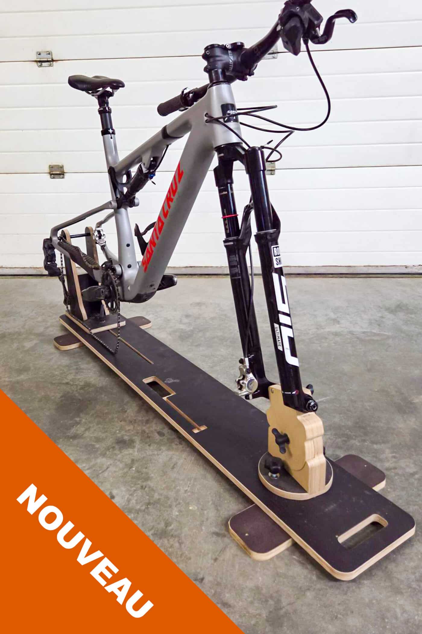 Nouveauté ! Planche pour 1 vélo avec les deux roues démontées